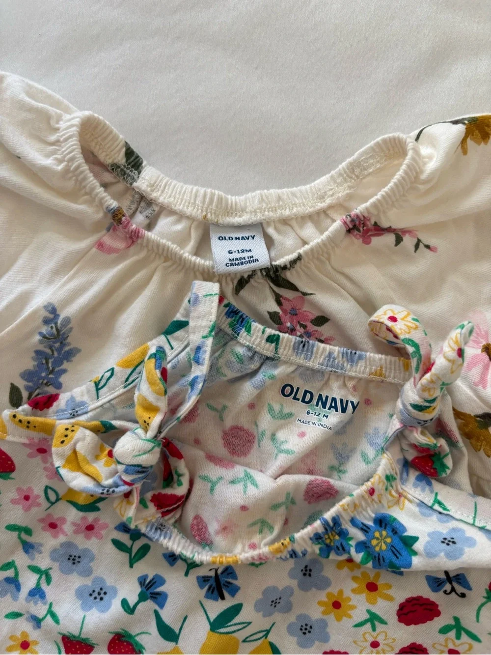 Old Navy White Floral & Fruit-Print Kids Romper Set